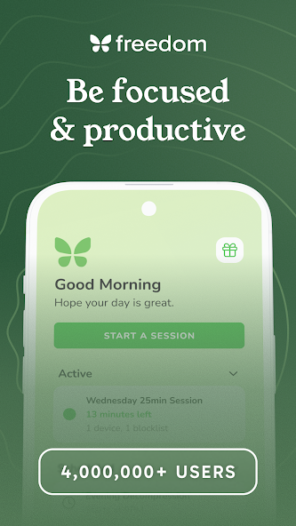 Freedom app screenshot