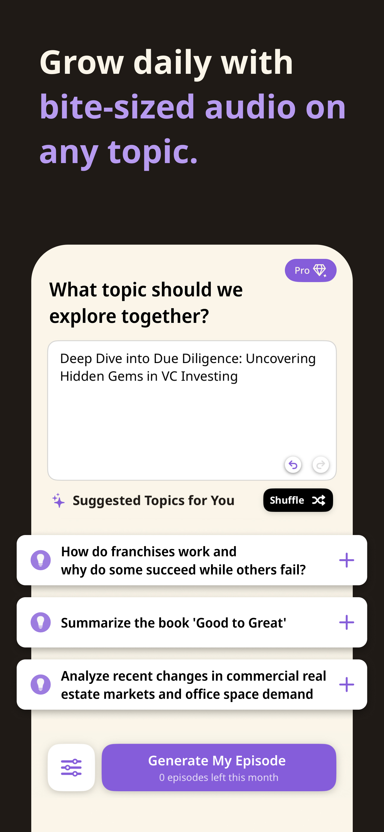 InstaPodz - Turn questions into podcasts screenshot 4