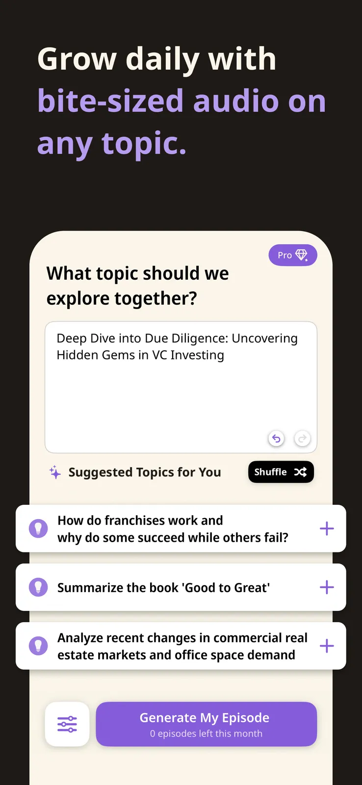 InstaPodz - Turn questions into podcasts screenshot 4